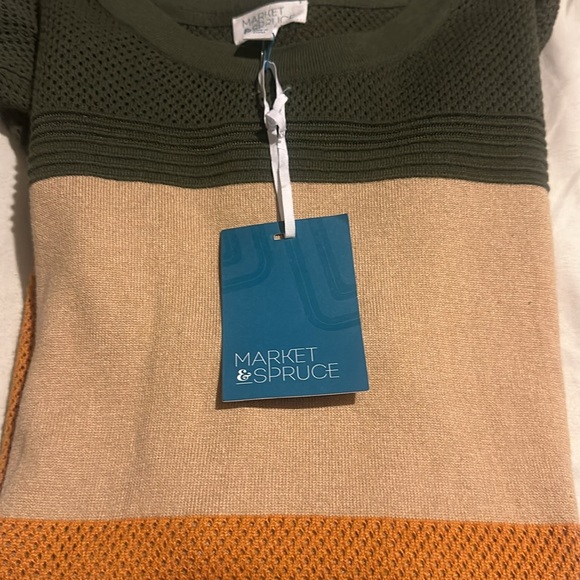 NWT Market & Spruce Colorblock Lightweight Pullover Sweater size LARGE - Picture 9 of 13